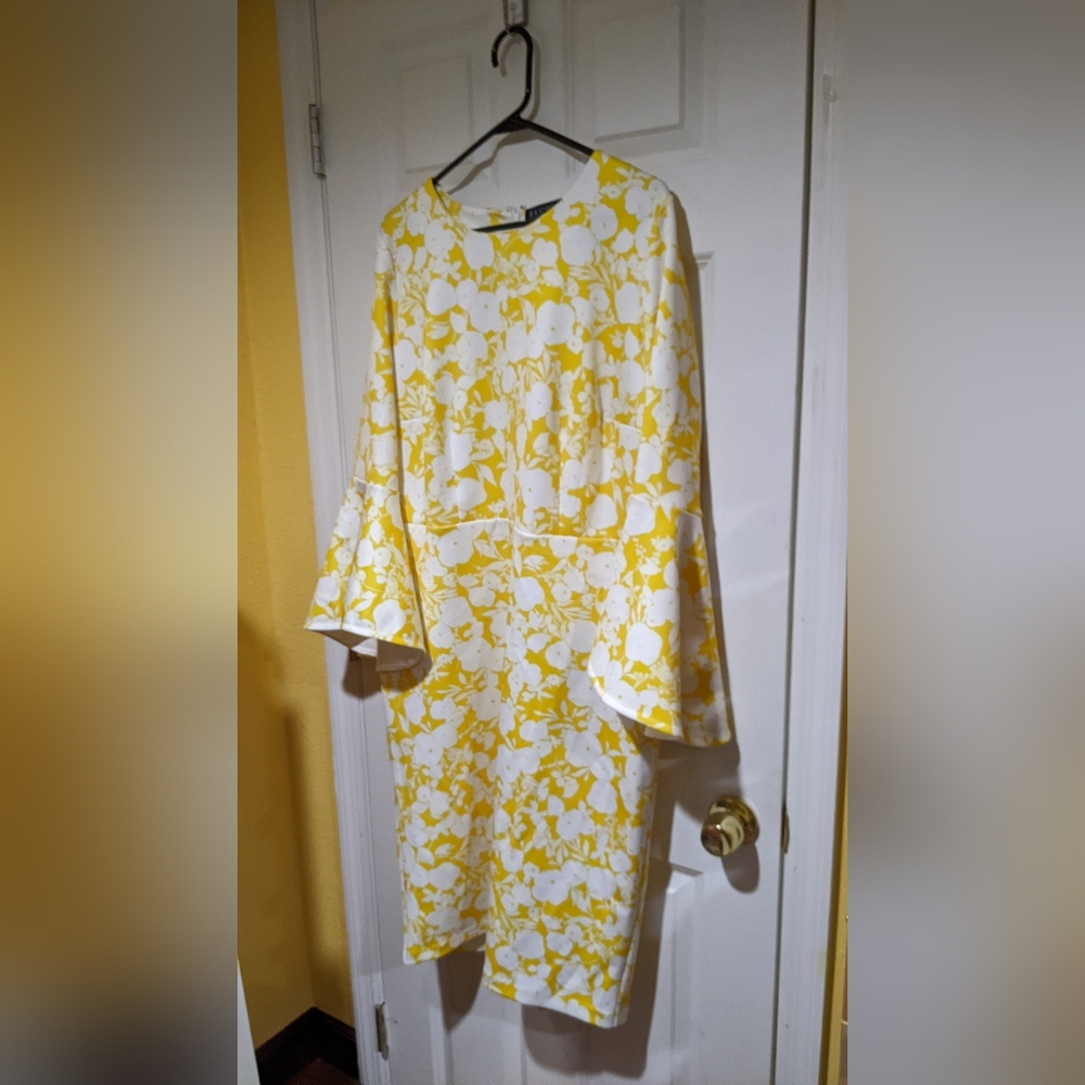 Eloqui 18 floral yellow white dress